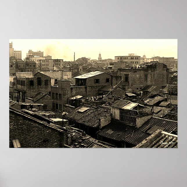 Poster China antiga cidade de Canton (Frente)