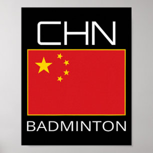 Poster China Badminton Team Fan Gift Atleta Chinês Chn