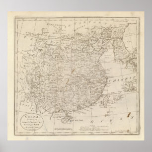 Póster China, dividida em suas províncias Excelentes