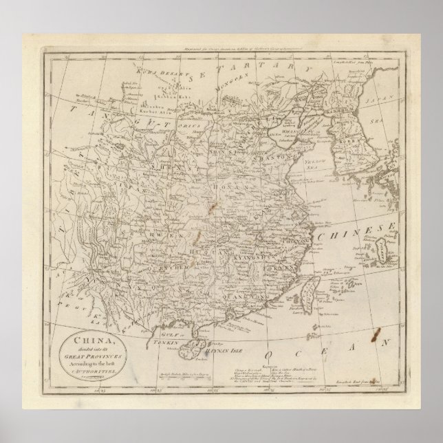 Póster China, dividida em suas províncias Excelentes (Frente)