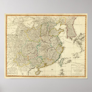 Póster China, Korea atlas map