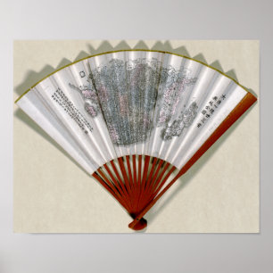 Póster China on the Face of a FanPanoramic Map