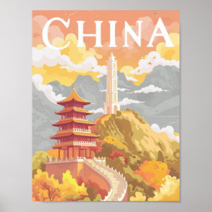 Poster China Tiongkok Vintage Viagem