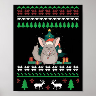 Poster Chinchilla Engraçado Pet Feio Natal Engraçado Cita