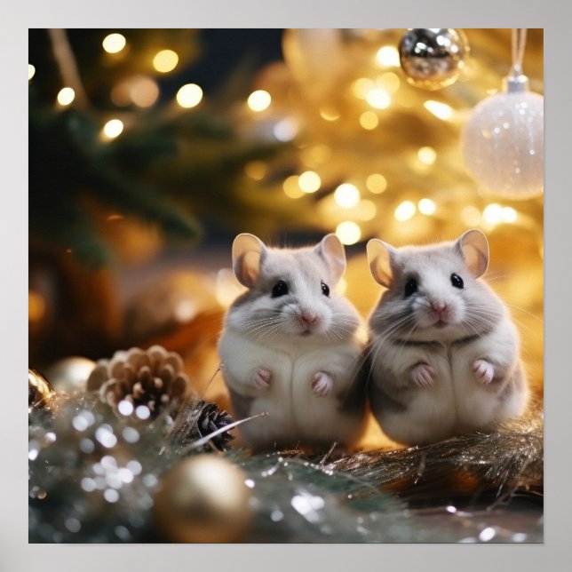 Poster Chinchillas bonitas de Natal (Frente)