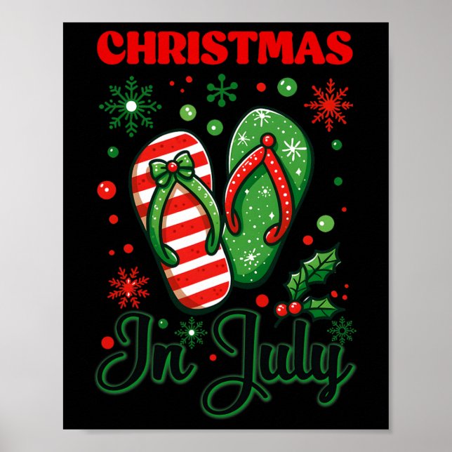Poster Chinelo Natal Em Julho Chinelo Xmas Verão (Frente)