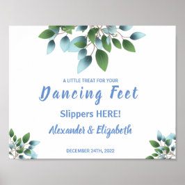 Poster Chinelos de Dança | Placa de Casamento de Eucalipt