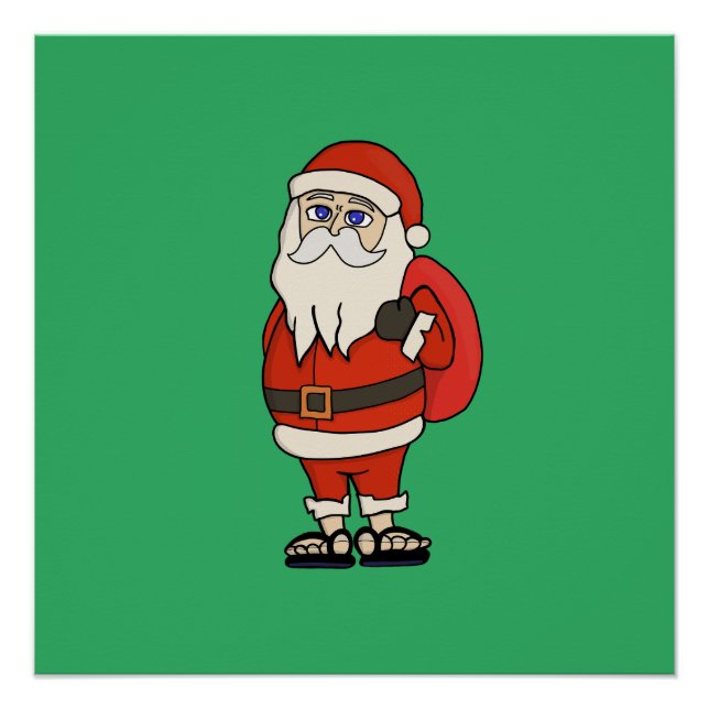 Póster Chinelos de Natal do Papai Noel (Frente)