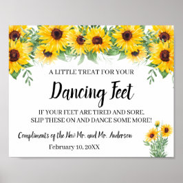 Poster Chinelos de Pés Dançantes Sinal de Girassol de Cas