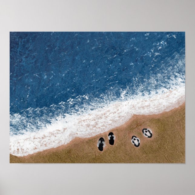 Poster Chinelos na Areia da Praia (Frente)