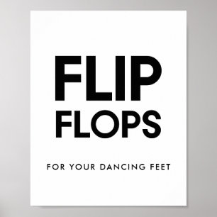 Poster Chinelos preto e branco minimalistas que wedding o