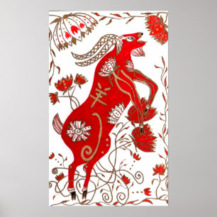 Poster chinês da astrologia dos carneiros