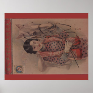 Poster chinês do cartão do vintage