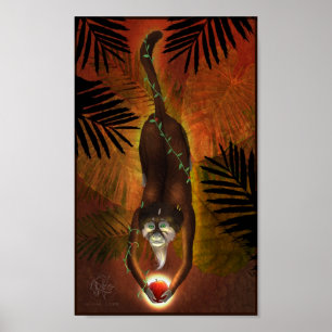 Poster chinês do macaco do zodíaco