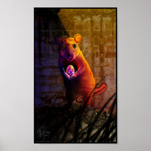 Poster chinês do rato do zodíaco