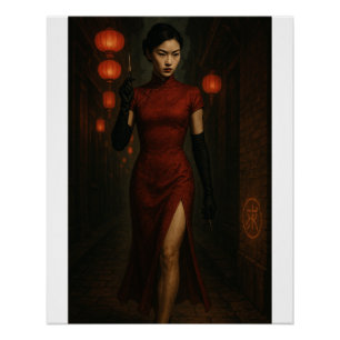 Póster Chinês Qipao Assassin - Código na Crimson
