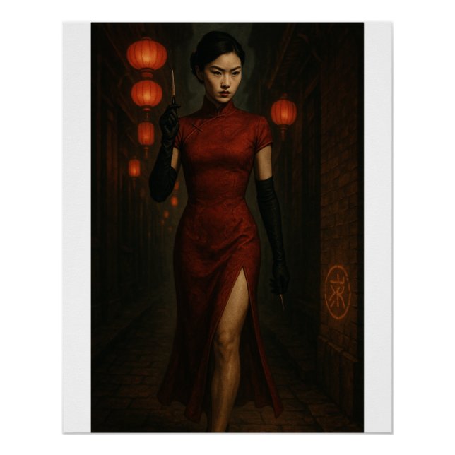 Póster Chinês Qipao Assassin - Código na Crimson (Frente)