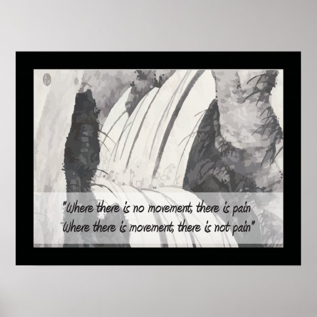 Póster Chinês tradicional dizendo dor (Frente)