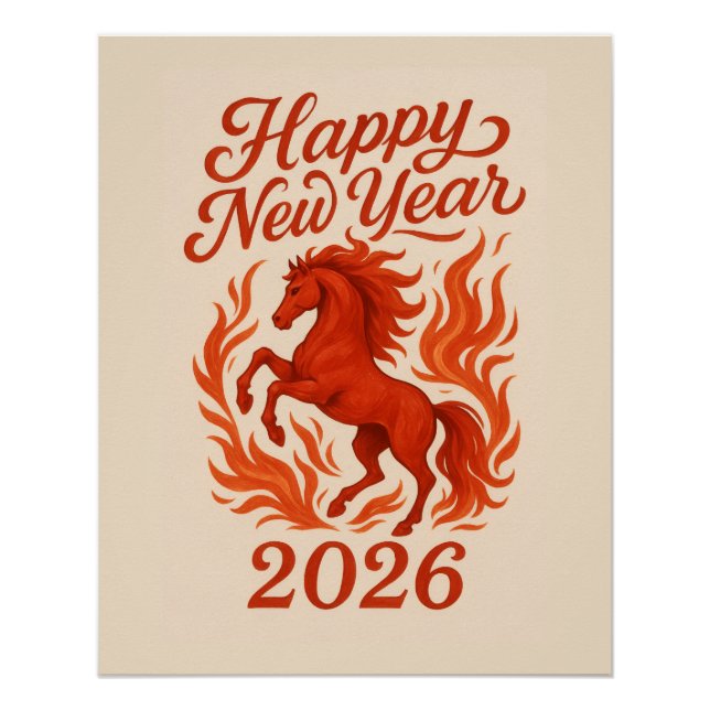 Póster Chinese 2026 Fiery Horse (Frente)