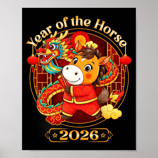 Poster Chinese New Year 2026 Clothes Boys Girls Year Of T (Frente)