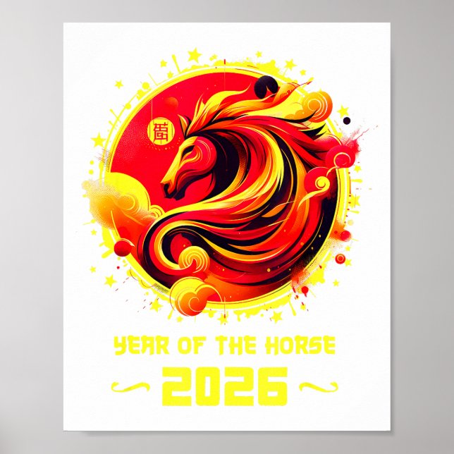 Poster Chinese New Year 2026 Horse Happy Chinese New Year (Frente)