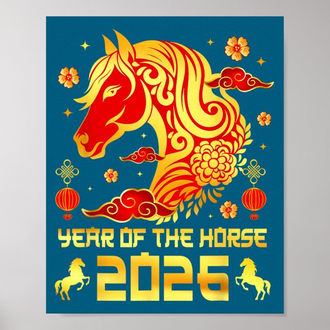 Poster Chinese New Year 2026 Horse Happy Chinese New Year (Frente)