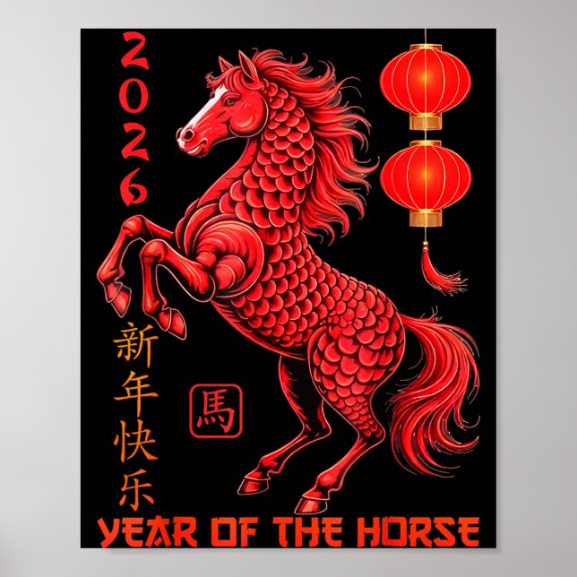 Poster Chinese New Year 2026 Year Of The Horse  (Frente)