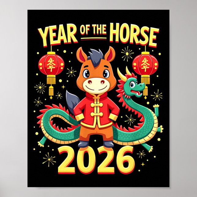 Poster Chinese New Year 2026 Year Of The Horse  (Frente)