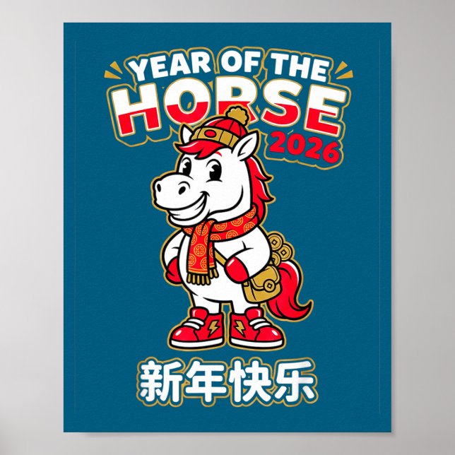 Poster Chinese New Year 2026 Year Of The Horse Men Womens (Frente)