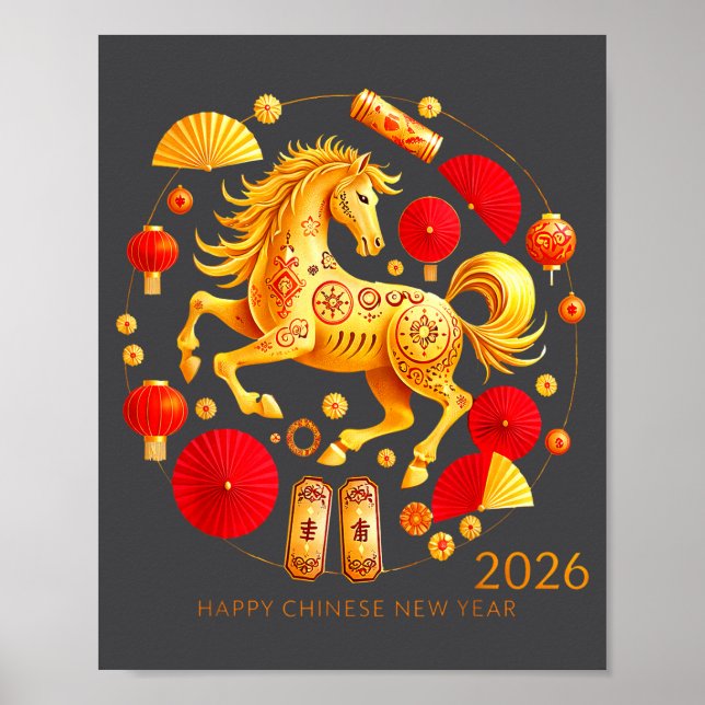 Poster Chinese New Year Clothing Year Of The Horse 2026  (Frente)