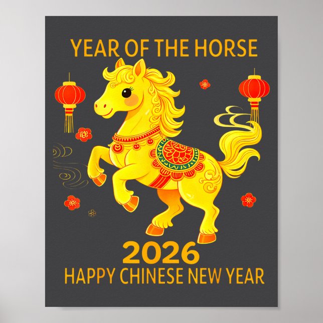 Poster Chinese New Year Clothing Year Of The Horse 2026  (Frente)