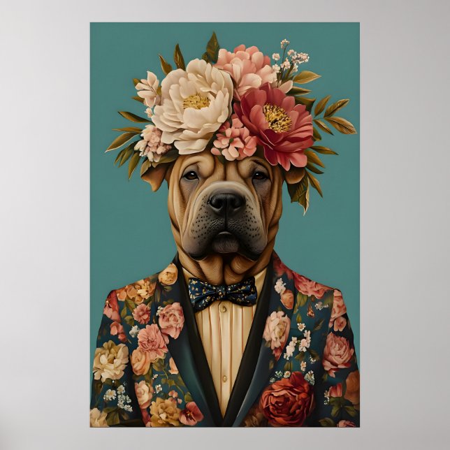 Poster Chinese Shar Pei In Suit Poster, Shar Pei (Frente)