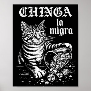 Poster Chinga la migra meme de gato engraçado homens mulh