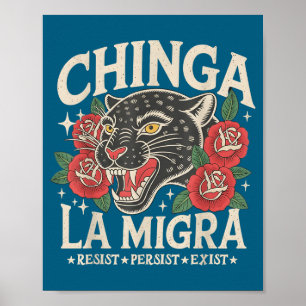 Poster Chinga la migra pró imigração fascismo humano