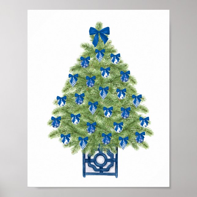 Poster Chinoiserie Christmas Tree Art Print (Frente)