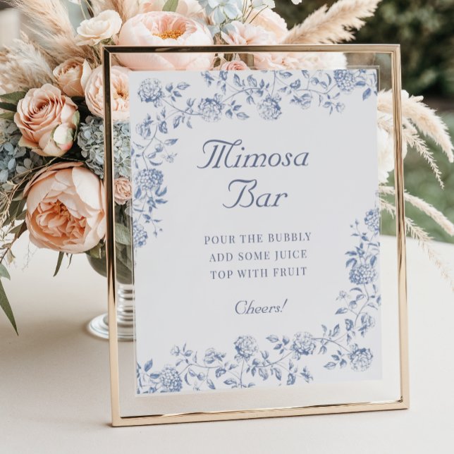 Poster Chinoiserie Floral Chá de panela Mimosa Bar (Criador carregado)