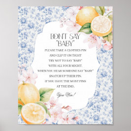 Poster Chinoiserie Lemon Tea Dont Diz Chá de fraldas Jogo