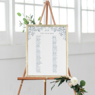 Poster Chinoiserie Românica Antique Blue Sating Chart