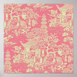 Poster Chinoiserie Rosa