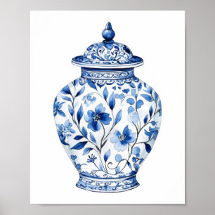 Poster Chinoiserie Watercolor Jar