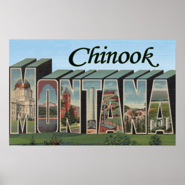 Póster Chinook, Montana - Cenas com Letras Grandes (Frente)