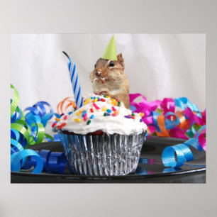 Póster Chipmunk do aniversário