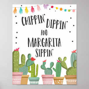Poster Chippin Dippin Margarita Sippin Fiesta - Sinal de