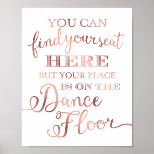 Poster Chique DANCE FLOOR Dourado cor-de-rosa - impressã