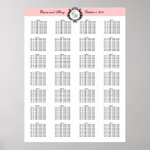 Poster Chique de Paris da carta do assento do casamento