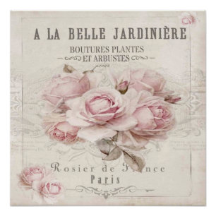 Póster chique,rústico,vintage,floral,colagem,país,