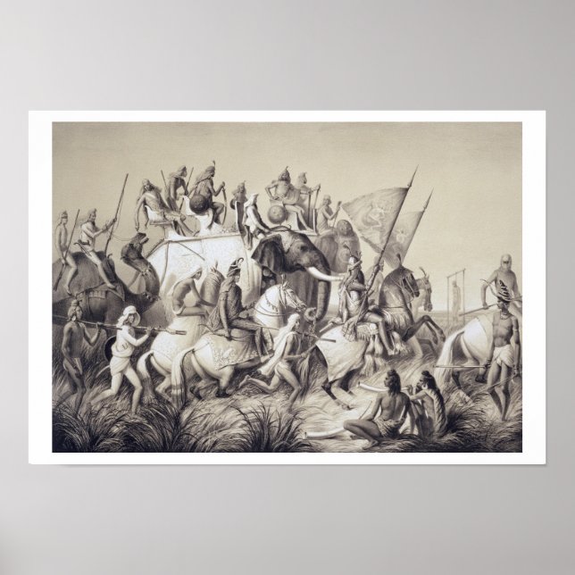 Poster Chir Singh, Maharaja dos Sikhs com o Rei dos (Frente)