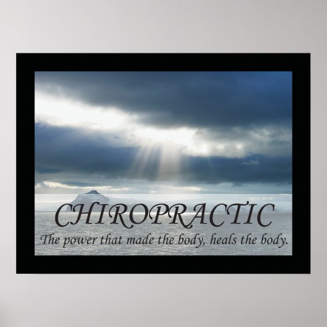 Póster Chiropractic cura o corpo canta frases (Frente)