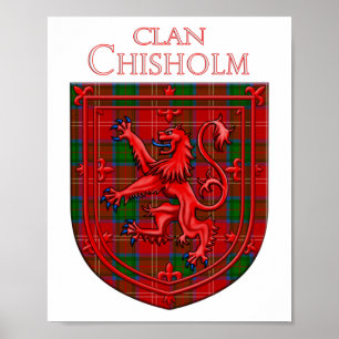 Poster Chisholm Tartan Scottish Xadrez Lion Rampant