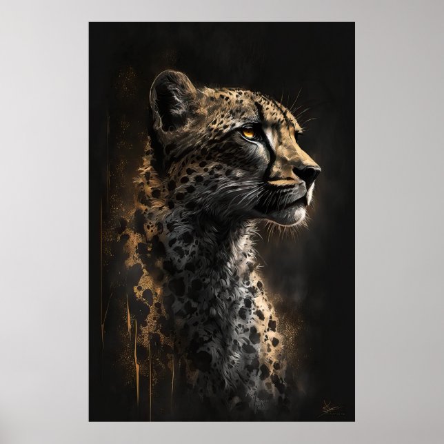Poster Chita Portrait Animal Nature Willife Art Spirit (Frente)